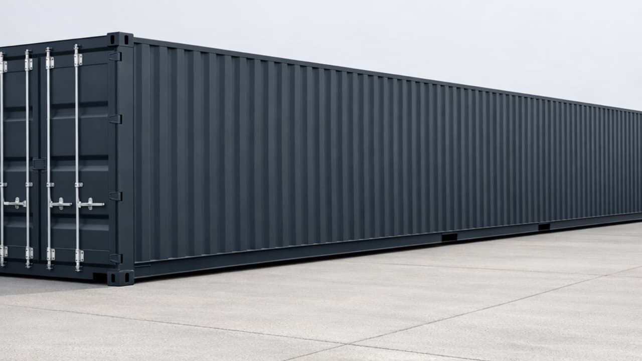 40-foot grey RAL 7016 anthracite container as construction site accommodation unit