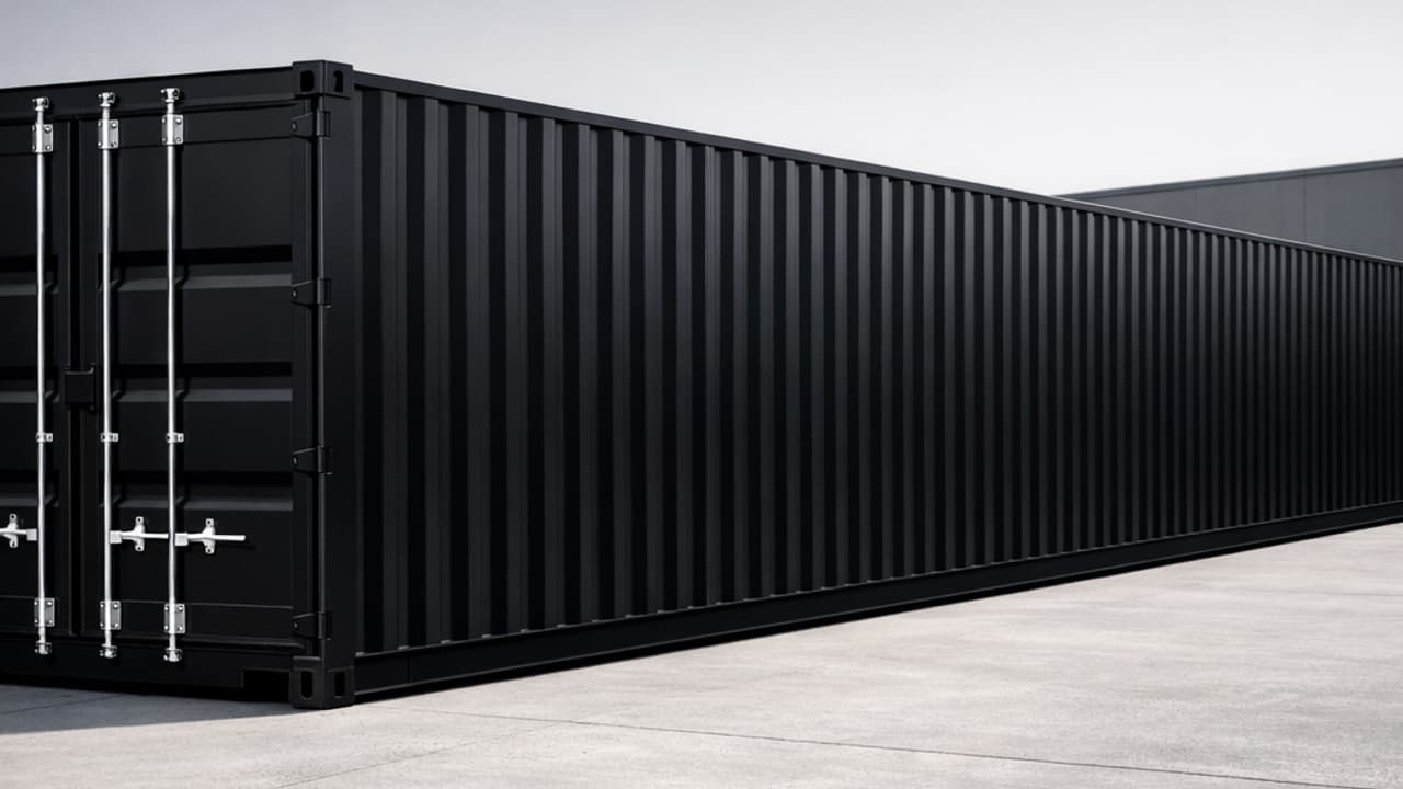 Black RAL 9005 40-foot container for premium gourmet restaurant
