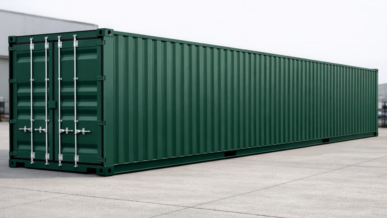 40-foot mint green RAL 6005 container for agricultural use