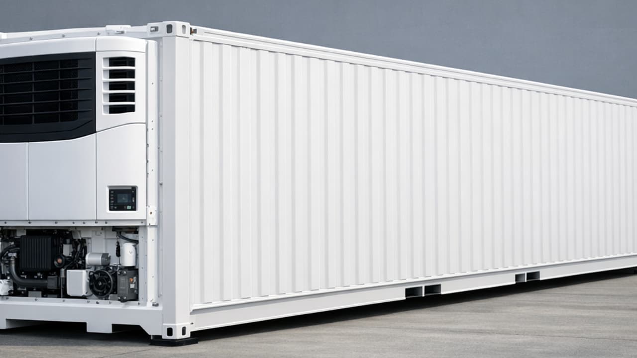 White RAL 9016 refrigerated container for hygiene in pharmaceutical and medical use