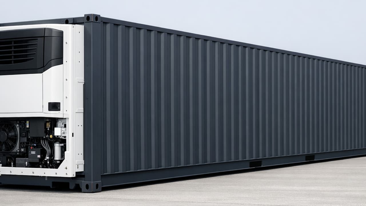 Grey RAL 7016 reefer for industrial refrigerated container