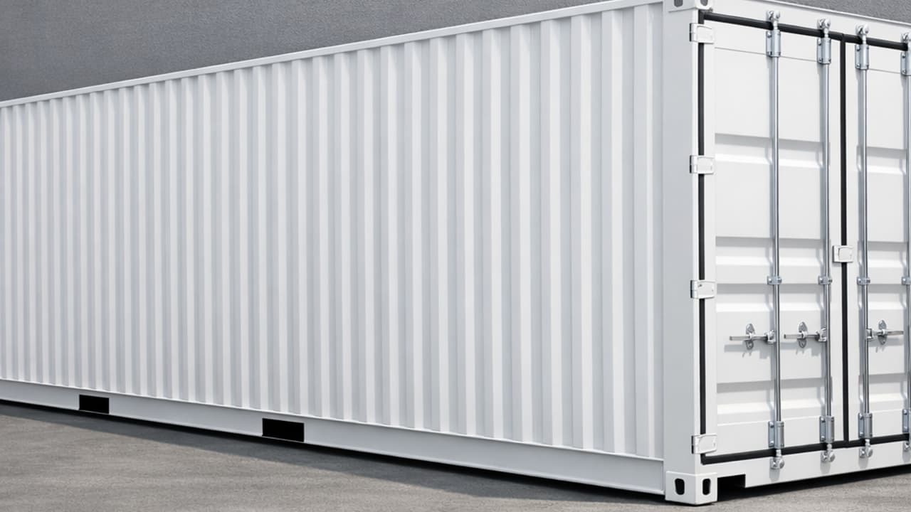 White RAL 9016 high cube container for pharma clean room