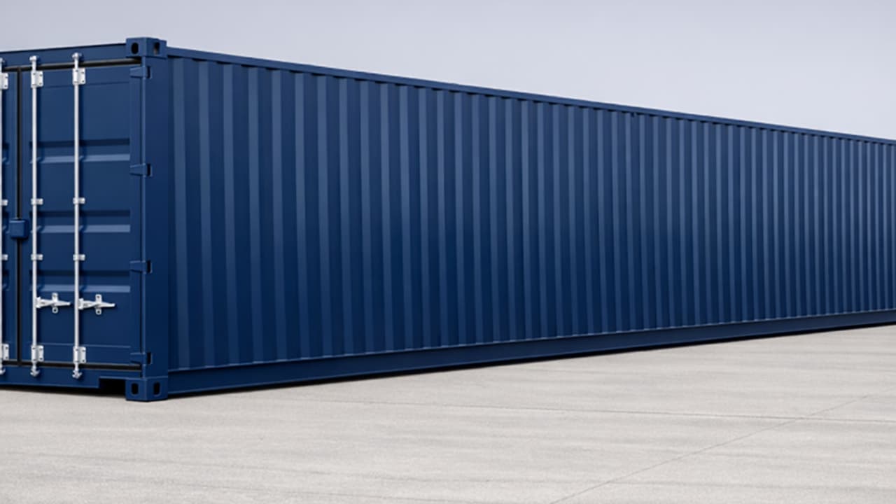 Brand new high cube 40-foot shipping container factory exit