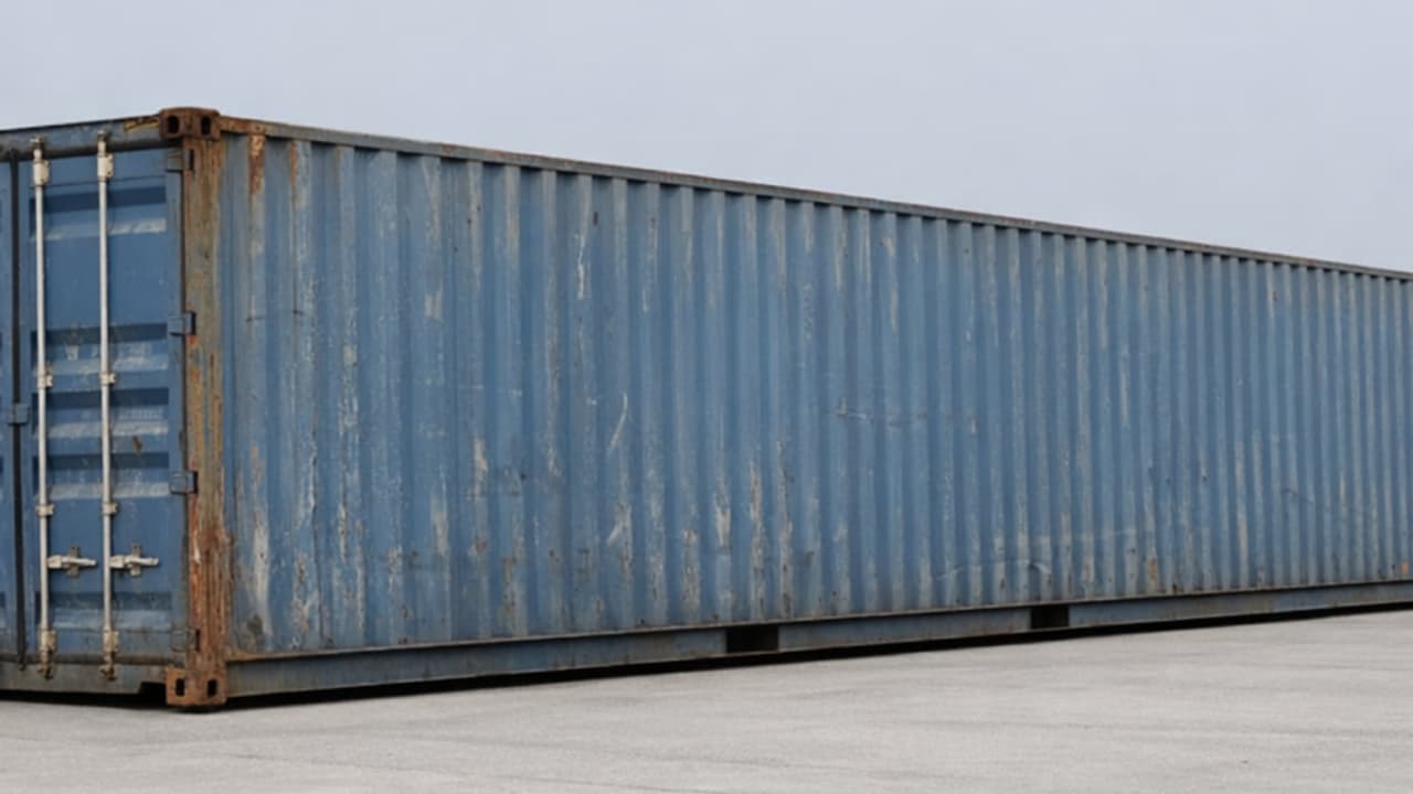 Used 40 feet container side view, class A condition