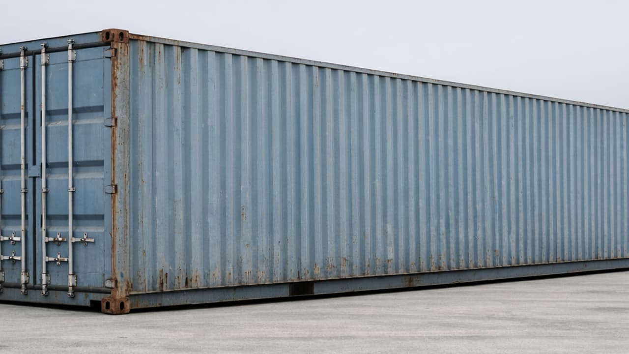 Used high cube container 40 feet class A front view