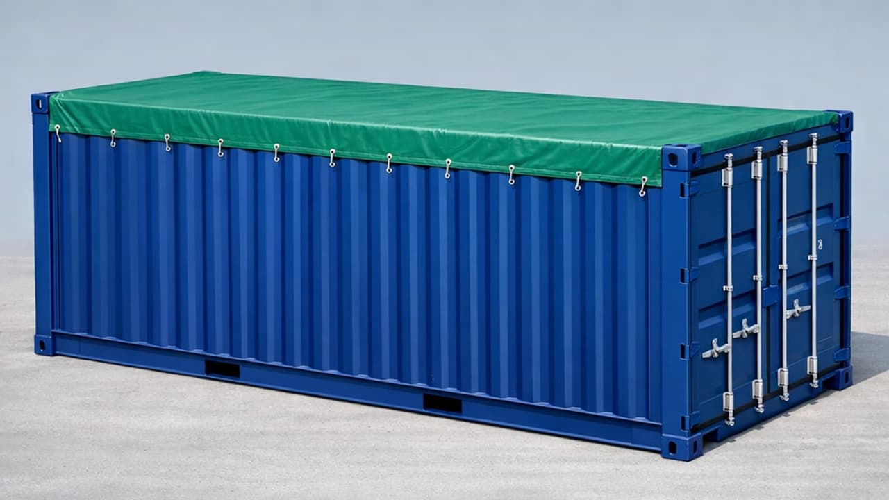 New open top container 40 feet factory-fresh, taut tarpaulin